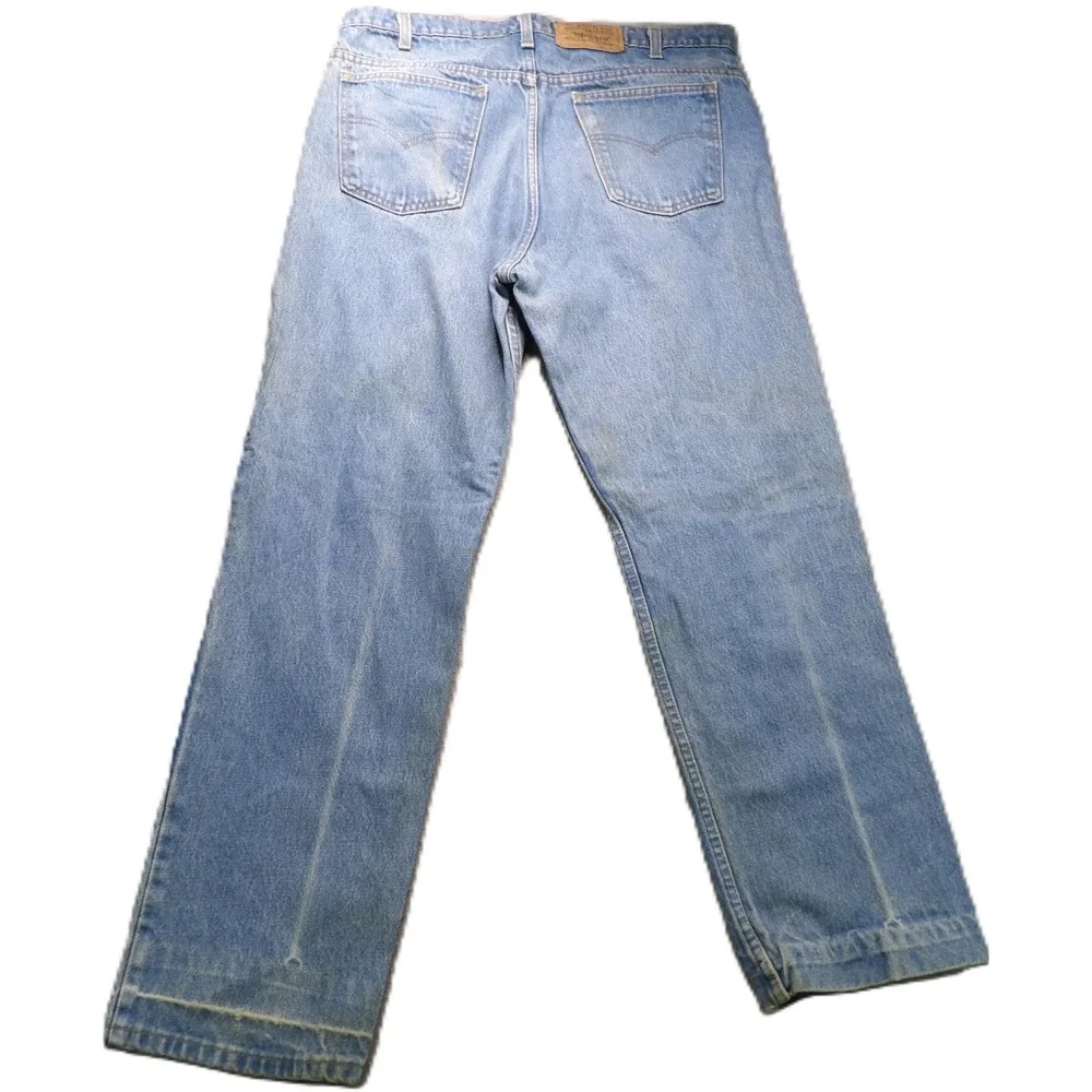 VTG Levis 509 Orange Tab Jeans Men 38x32 USA Made Light Wash Denim Straight 80s